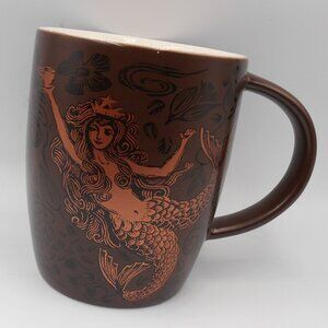 STARBUCKS 2011 MERMAID BROWN WITH BRONZE LIMITED ED. COFFEE MUG CUP COLLECTIBLE